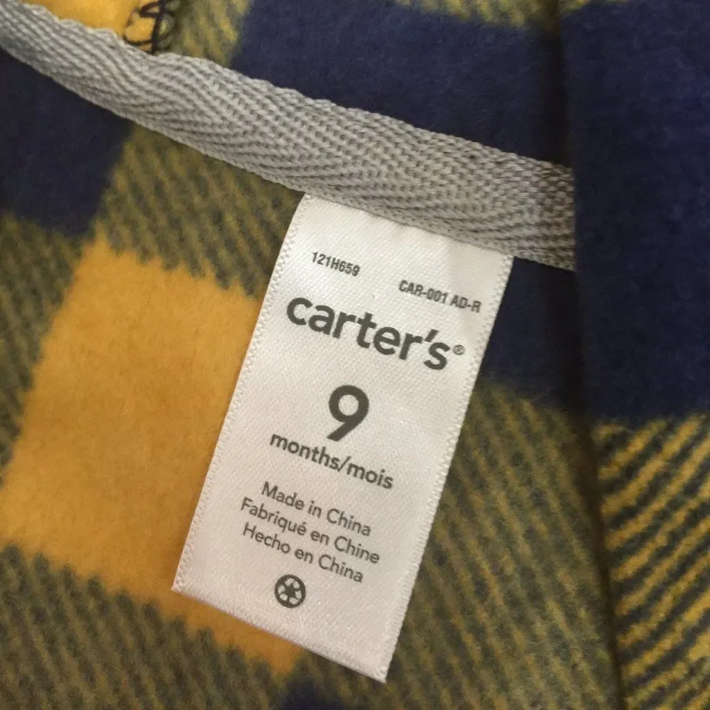 🪴 CARTERS BOYS HOODIE SIZE 9 MONTHS 🪴